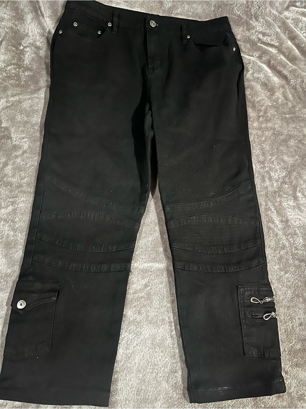 DG2 Diane Gilman Black Stretch Denim Jeans Size 12P Petite